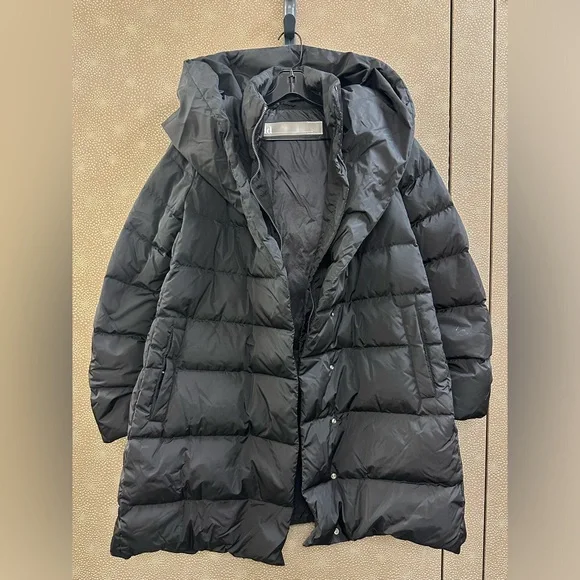 🔥🔥🔥ADD Black Puffer Hooded Down Jacket Coat Size 2 - Picture 4 of 13